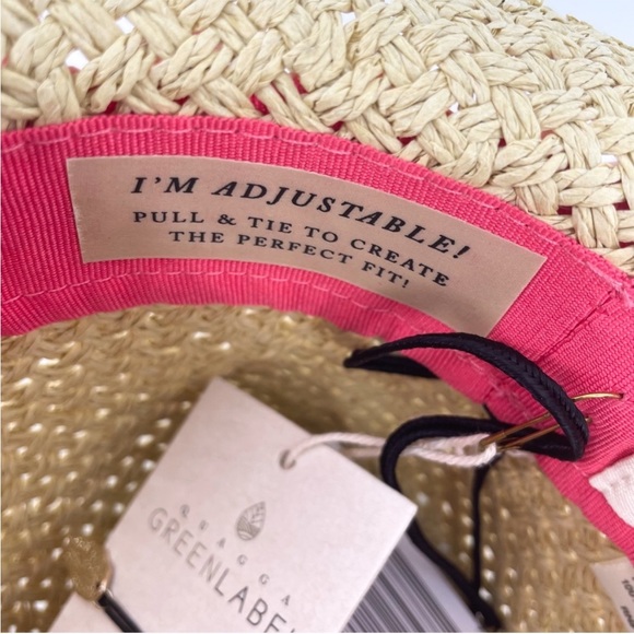 NWT QUAGGA Green Label Fedora Straw
Sun Hat w/Pom Trim in Pink.Adjustable Size. - Picture 5 of 6